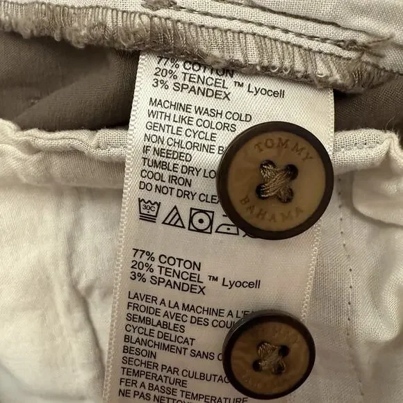 Tommy Bahama Boracay Flat Front Chino Pants Tencel Blend Men's 38x34 Dark Gray - Picture 7 of 13